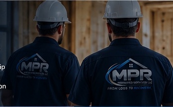 MPR restoration team with company logo on uniforms